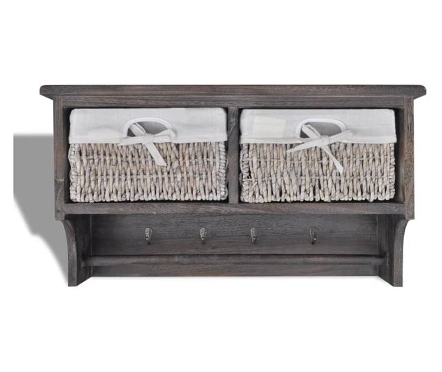 Zidna polica, smeđa, 60 x 23,5 x 33 cm, paulovnija drvo