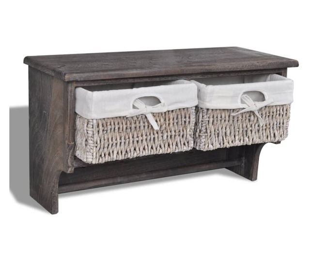 Zidna polica, smeđa, 60 x 23,5 x 33 cm, paulovnija drvo