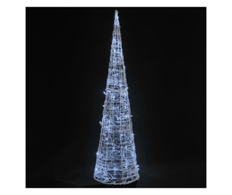 Akrilni ukrasni stožac s LED svjetlima hladni bijeli 120 cm