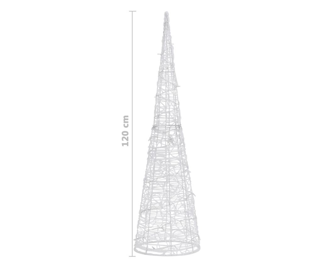 Dekorativna piramida s LED konusom toplog bijelog svjetla 120 cm akril - 7