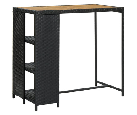 Barska miza s stojalom za shranjevanje črna 120x60x110 cm