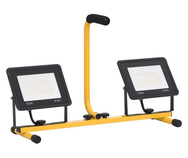 meleg fehér fényű fogantyúval ellátott LED-es reflektor 2x50 W