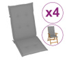 Perne scaun de grădină, 4 buc, gri, 120x50x3 cm
