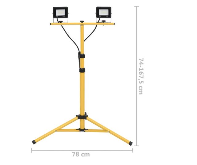 hideg fehér fényű háromlábú LED-es reflektor 2 x 20 W