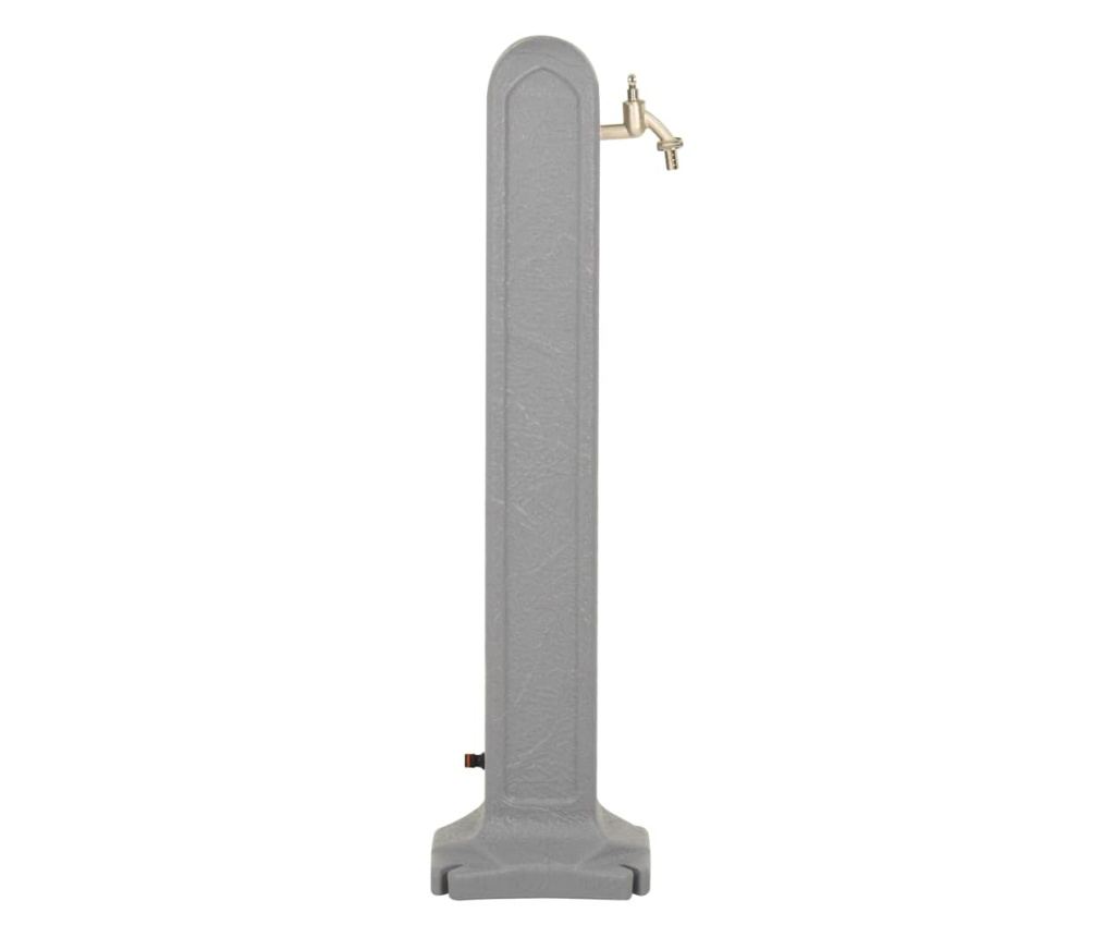 Градинска вана за дъждовна вода с кран, светло сив камък ефект - 4