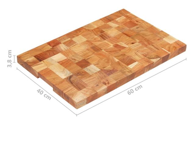 Daska za rezanje 60 x 40 x 3,8 cm od masivnog bagremovog drva