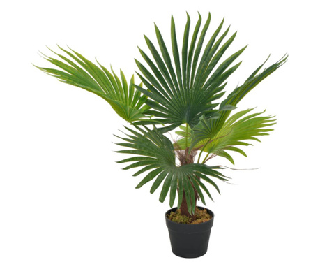 Planta artificiala palmier cu ghiveci, verde, 70 cm