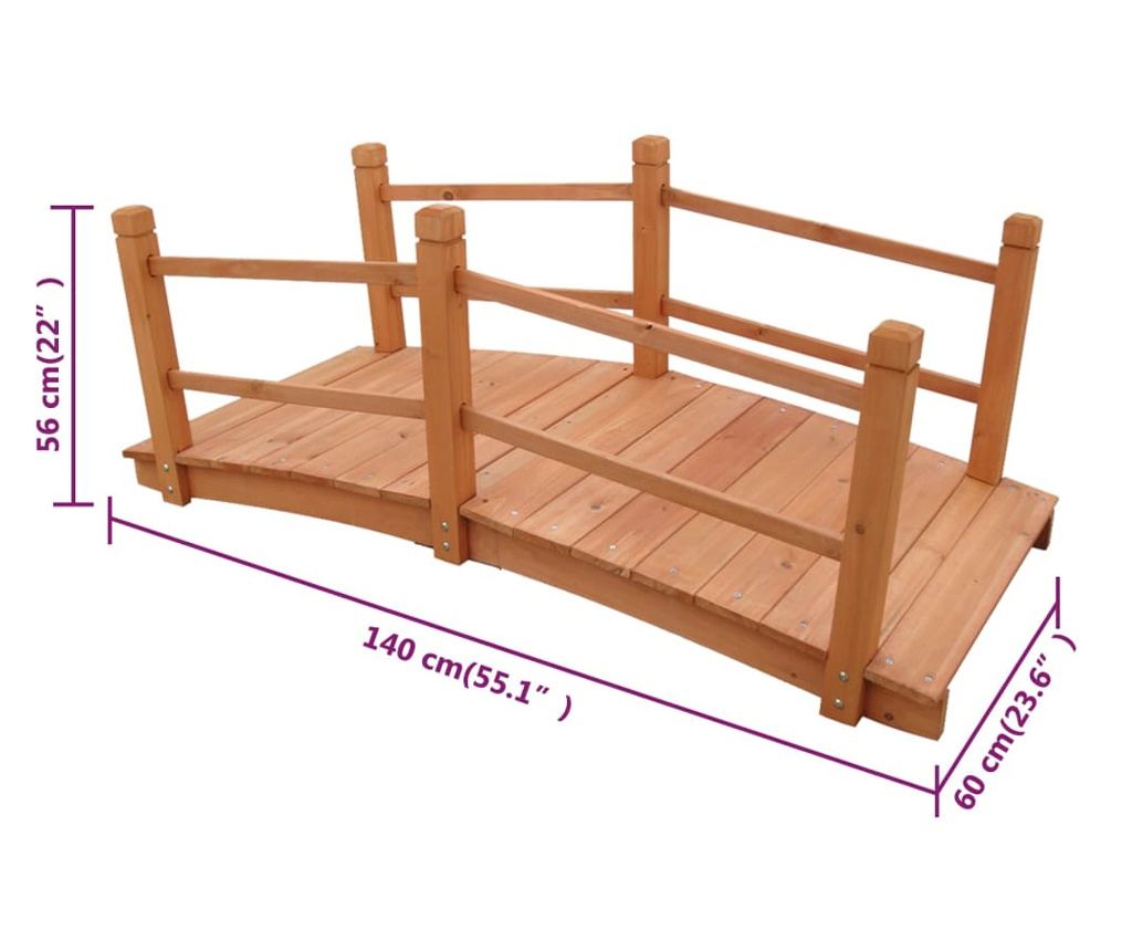 Vrtni most 140 x 60 x 56 cm - 4