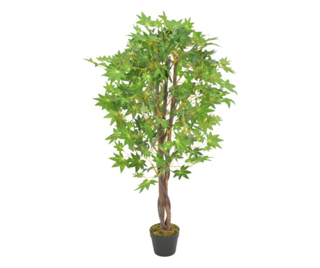 Изкуствено растение кленово дърво със саксия, зелено, 120 см