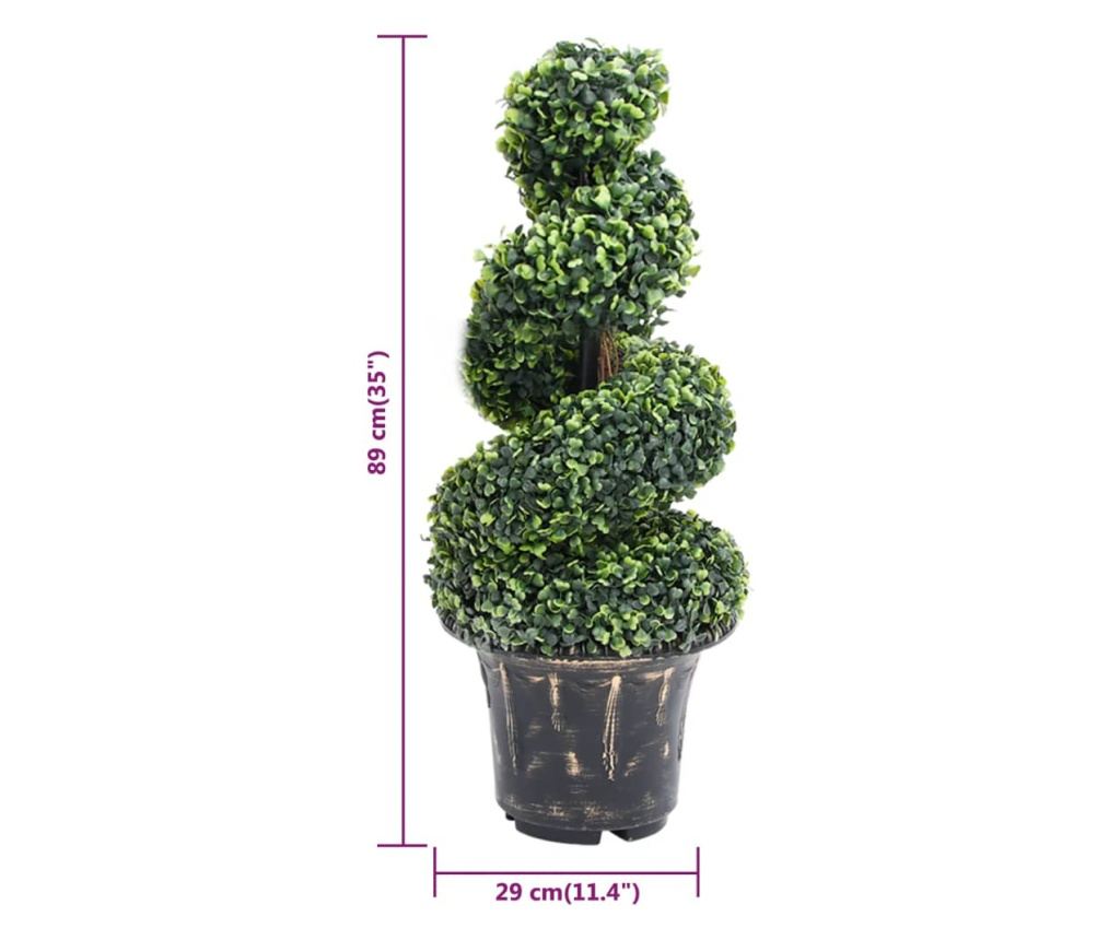 Umjetna biljka šimšira s loncem, zelena, 89 cm, spirala - 5