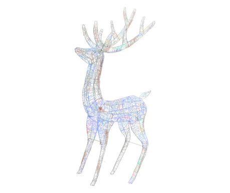 XXL színes akril karácsonyi rénszarvas 250 LED-del 180 cm