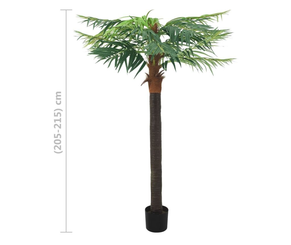 Umjetna biljka palma feniks s loncem, zelena, 215 cm - 6