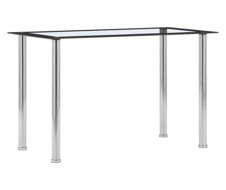 Kuhinjski stol, crni/prozirni, 120 x 60 x 75 cm, staklo