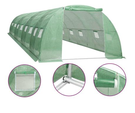Staklenik, 32 m², 8 x 4 x 2 m