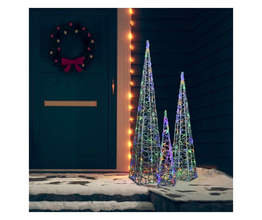 Ukrasni set čunjeva s LED-om u više boja 60/90/120 cm akril - 3