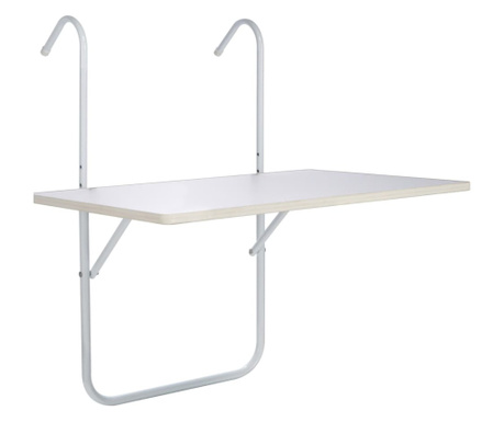 Balkonska zložljiva miza bela 60x40x1,2 cm