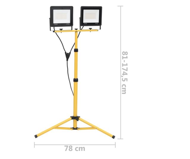 hideg fehér fényű háromlábú LED-es reflektor 2 x 100 W