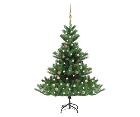 Umjetni Božićni Bor Nordmann LED & Ukrasi Zeleni 180 cm