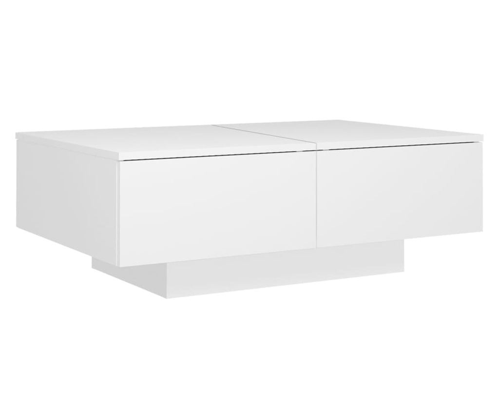 Klubska mizica bela 90x60x31 cm iverna plošča - 2