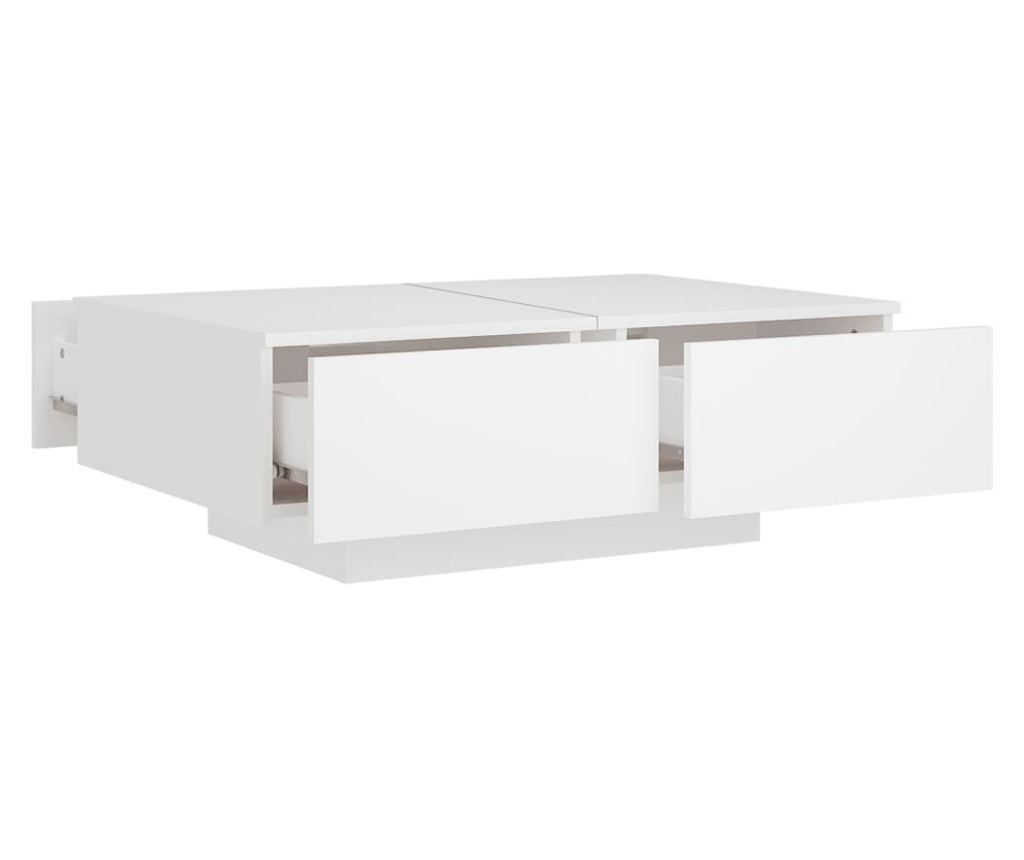Klubska mizica bela 90x60x31 cm iverna plošča - 9