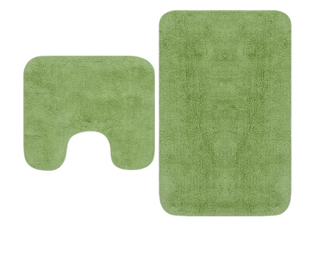 Комплект постелки за баня, 2 бр., зелени, плат