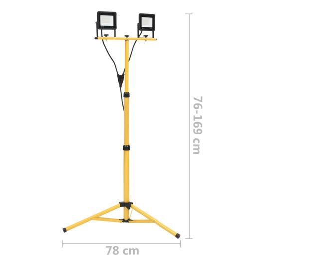 hideg fehér fényű háromlábú LED-es reflektor 2 x 30 W