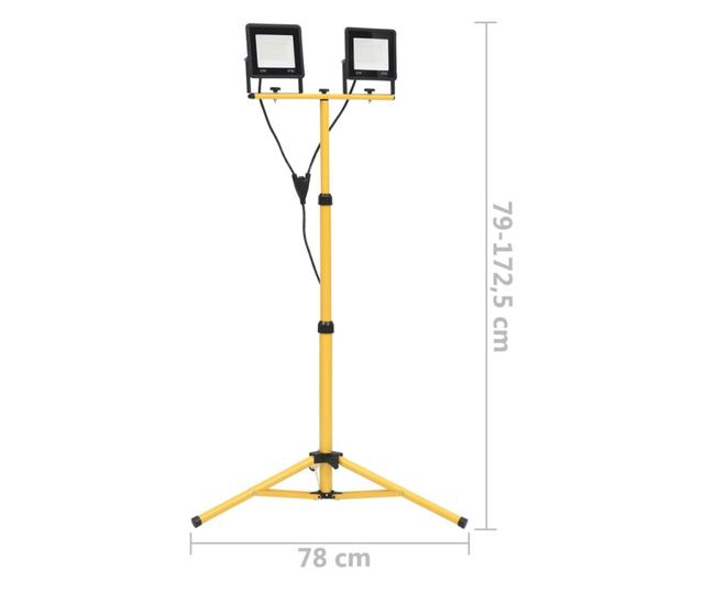 hideg fehér fényű háromlábú LED-es reflektor 2 x 50 W