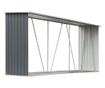 VidaXL Vrtna ostava za drva od pocinčanog čelika 330x84x152 cm siva