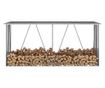 VidaXL Vrtna ostava za drva od pocinčanog čelika 330x84x152 cm siva