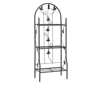 Stalak za biljke s 3 razine crni 52 x 28 x 128 cm željezni