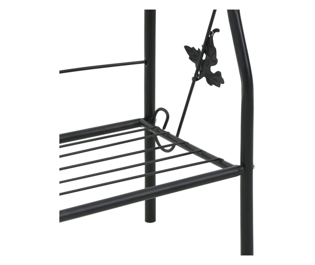 Stalak za biljke, 3 razine, crna, 52 x 28 x 128 cm, željezo - 6