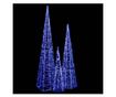 Ukrasni set čunjeva s LED svjetlima, plavi, 60/90/120 cm, akril thumbnail 2