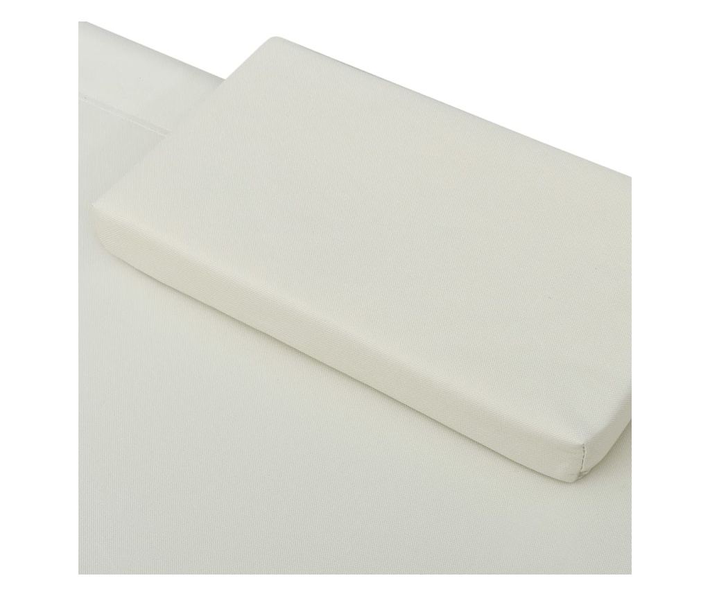 Zunanja ležalnika, krem, tekstilni material - 5