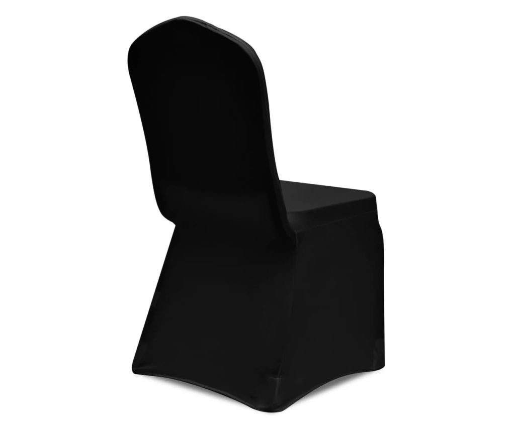 Husă de scaun elastică, 6 buc., negru - 5