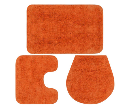 3-dijelni set kupaonskih otirača od tkanine narančasti