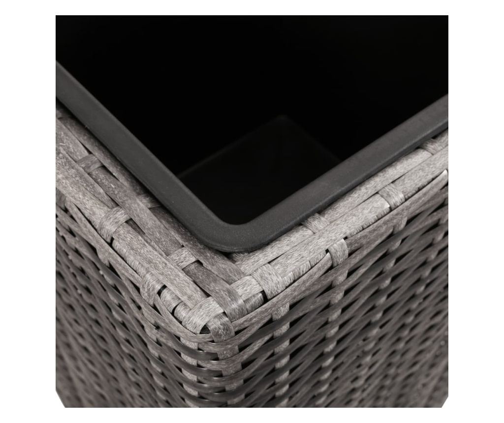 Zahradní vyvýšené záhony, 3 ks, šedá, polyratan - 5