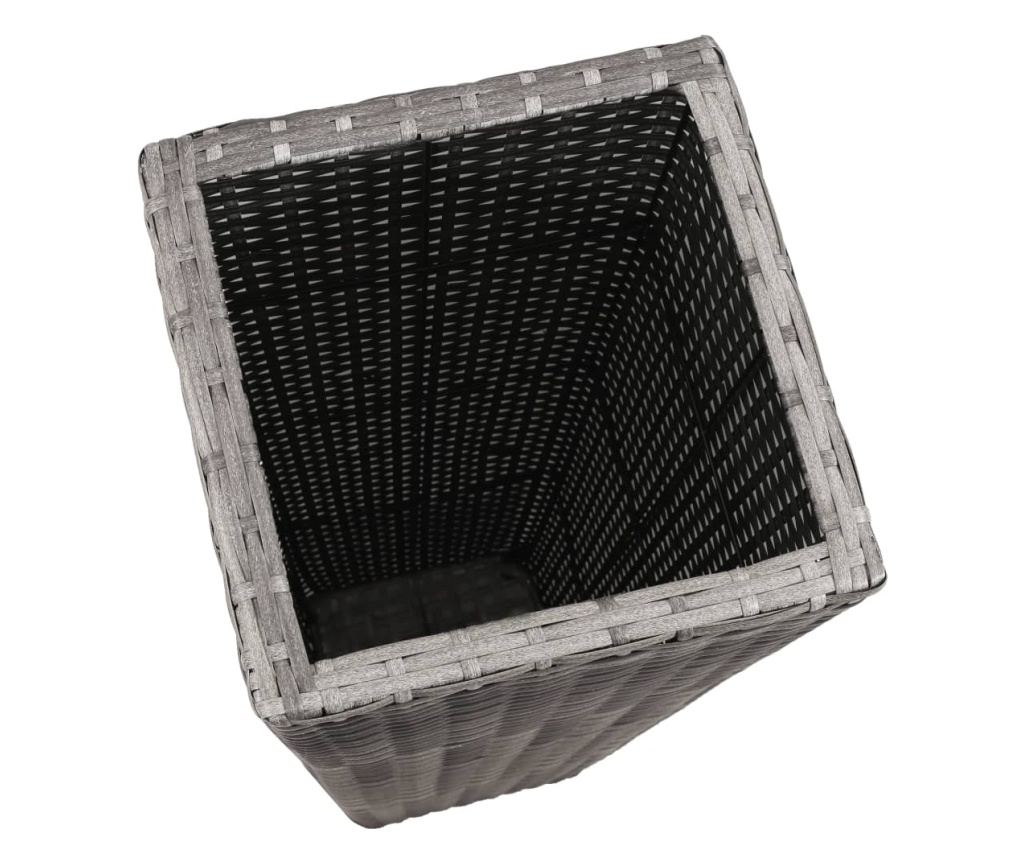 Zahradní vyvýšené záhony, 3 ks, šedá, polyratan - 6