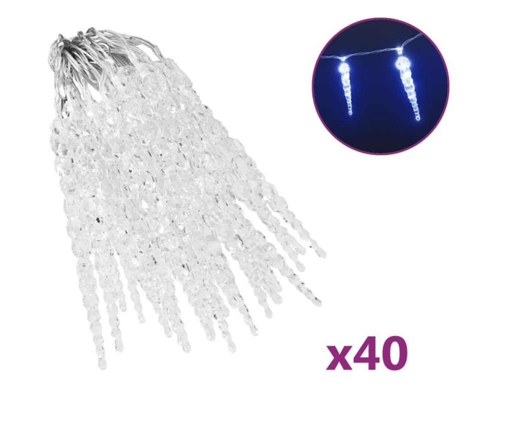 Božićne svjetiljke ledenice 40 kom. plava akril daljinski upravljač - 2