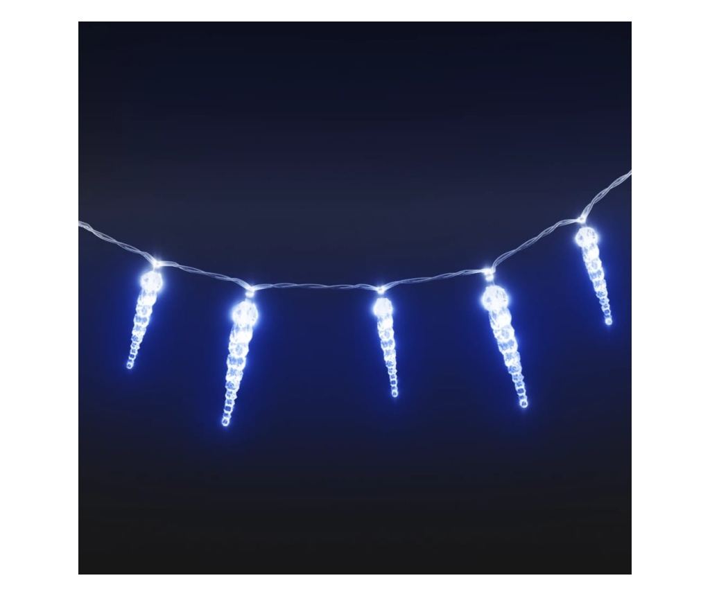 Božićne svjetiljke ledenice, 100 kom., plave, akril - 4