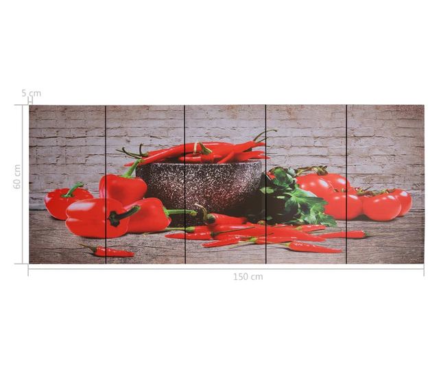 Slika na platnu paprika večbarvna 150x60 cm