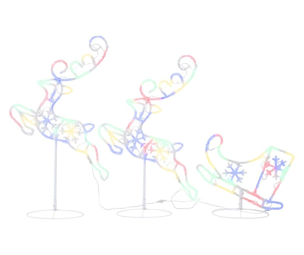 Sanjke i sobovi za Božić, šareni, 260x21x87 cm, akril - 2