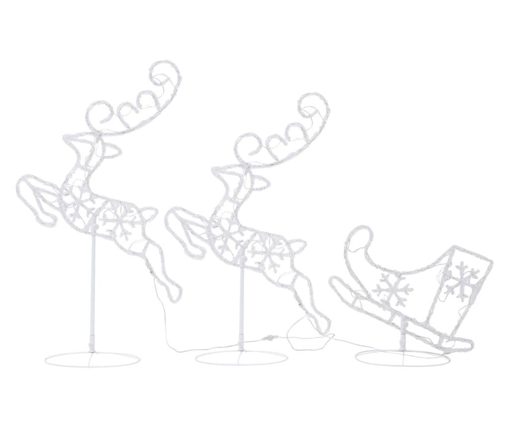 Sanjke i sobovi za Božić, šareni, 260x21x87 cm, akril - 4