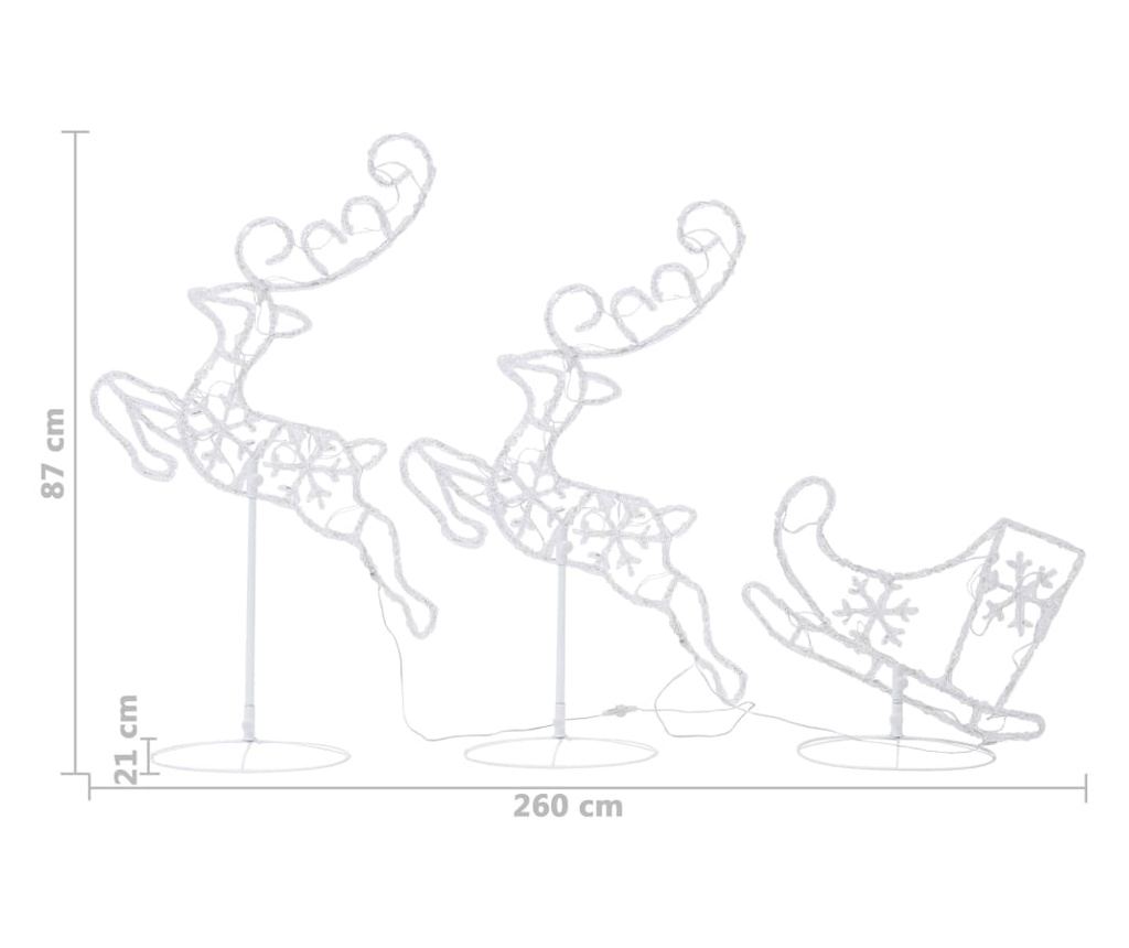 Sanjke i sobovi za Božić, šareni, 260x21x87 cm, akril - 10