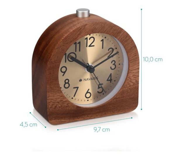 Аналогов дървен будилник Snooze Retro, 46228.18