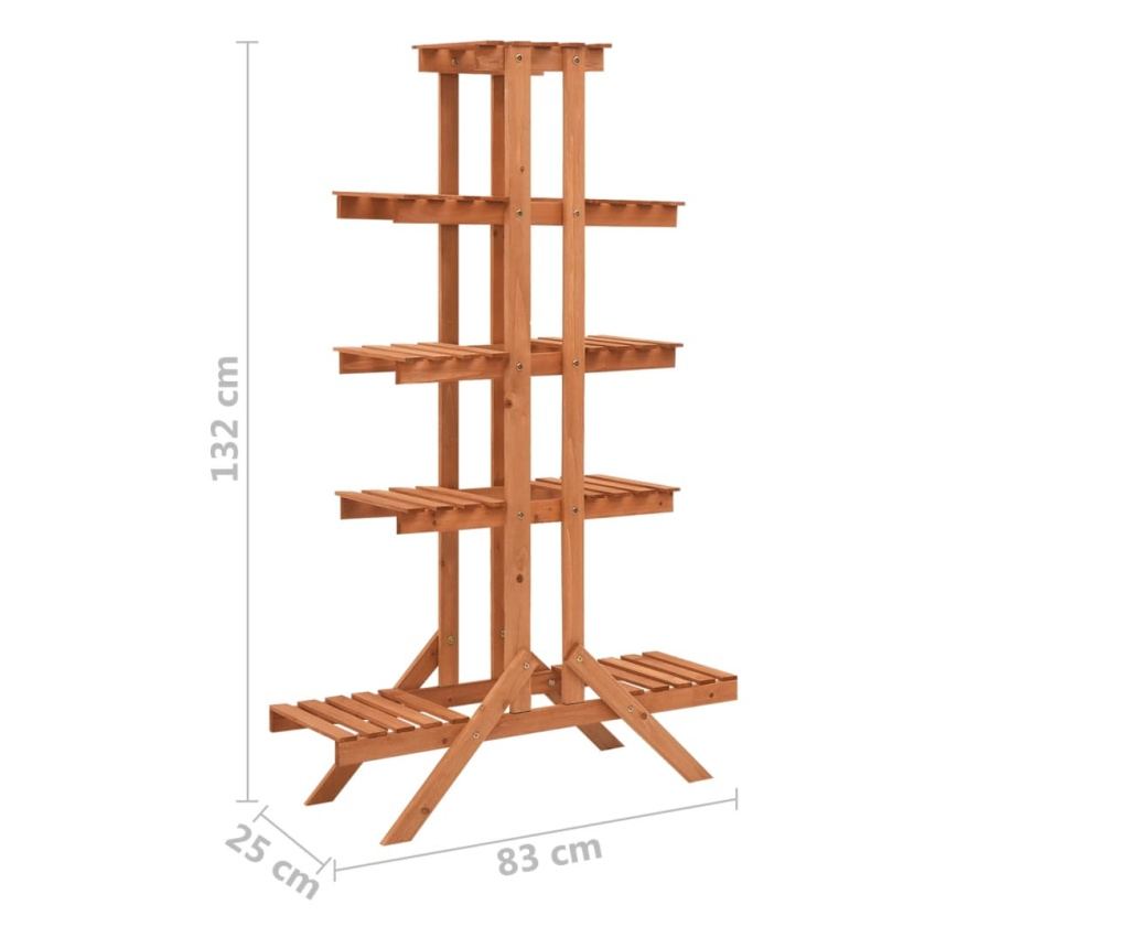 Stalak za biljke 83 x 25 x 132 cm od masivne jelovine - 9