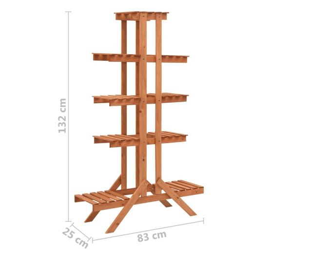Stalak za biljke 83 x 25 x 132 cm od masivne jelovine
