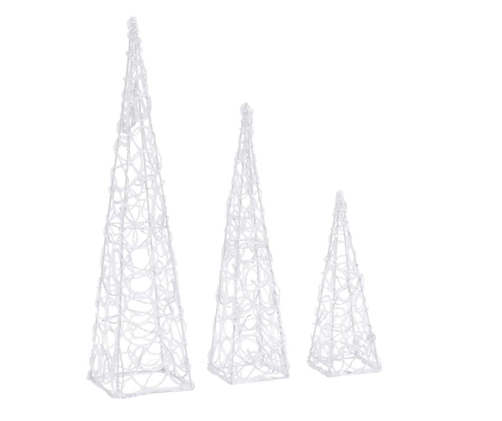 LED Dekorativni Set Konusa, Hladno Bijela, 30/45/60 cm, Akril - 5
