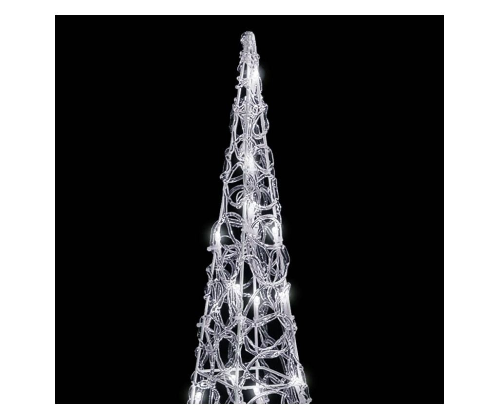 Set ukrasnih čunjeva s LED svjetlima, hladno bijela, 30/45/60 cm, akril - 4