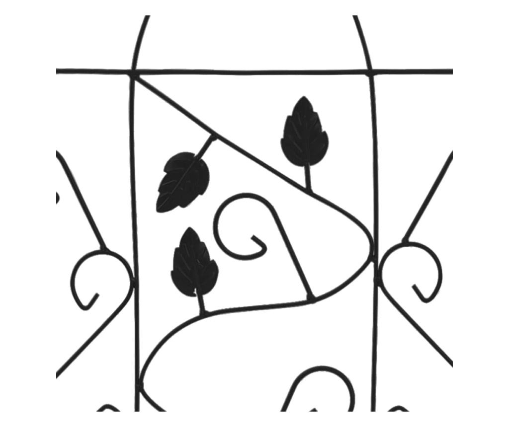 Podupirači za penjačice, 3 kom., crna, 40 x 100 cm, željezo - 4