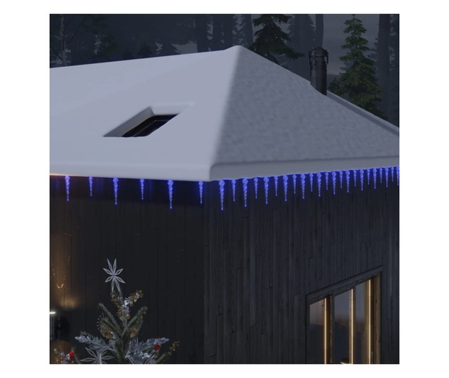 Božićne lampice u obliku siga 100 kom plave akrilne